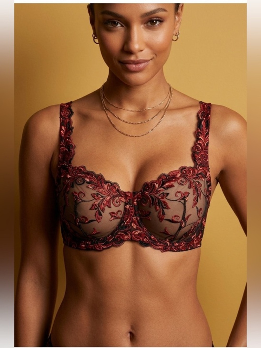 Soma sensuous lace unlined, red bra, 38C